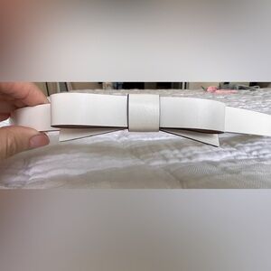 Kate Spade White Leather White Belt with Gold Buckle